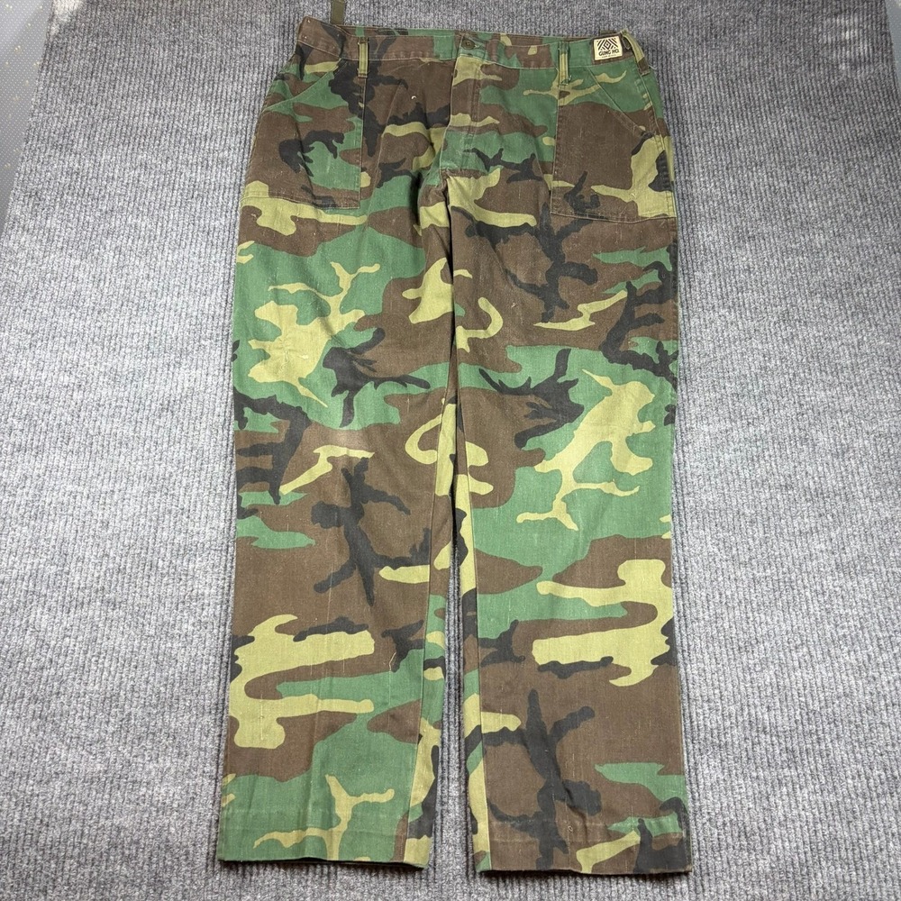 VTG Gung Ho Woodland Camo Fatigue Pants Mens 39x32 Multicolor Hunting Tactical